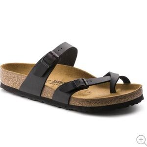 Birkenstock Women 9/40 Mayari Birko-Flor Slip On Toe Loop Sandals Black